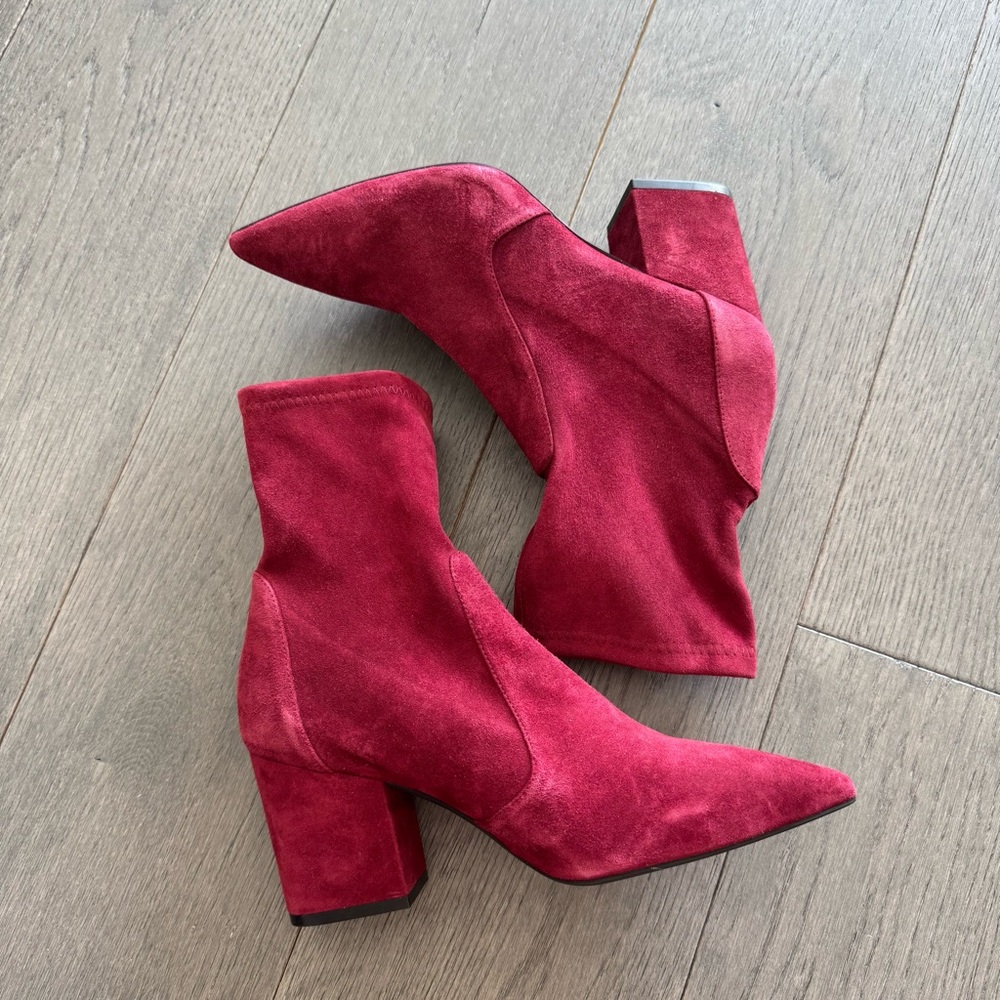 Stuart Weitzman Burgundy Suede Boots